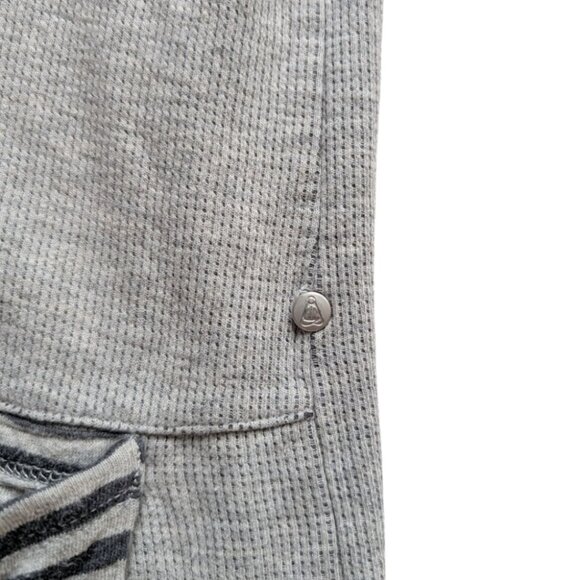 Neon Buddha Tunic Top Cowl Neck Grey Stripes Assymetric Cotton Women's Medium - Picture 10 of 13